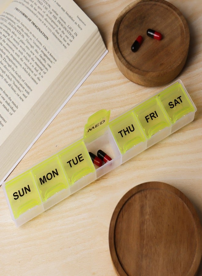 Extra Care Weekly Single Line Pill Box travel box tablet holder medicine dispenser organizer storage BPA Free Travel 7 Day Pill Box Case - Multicolor, Set Of 1 - Image 5